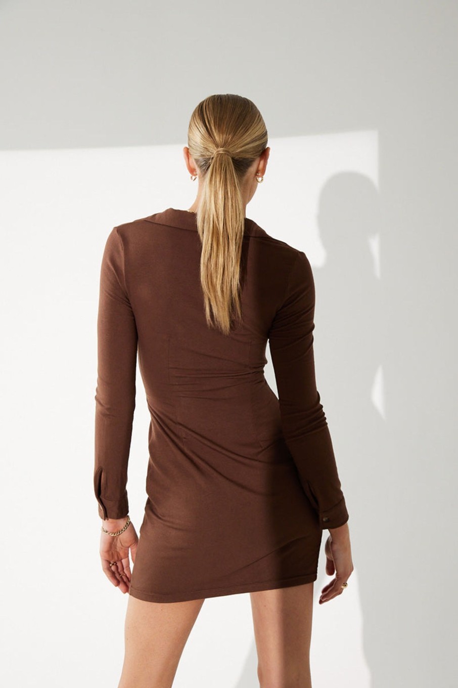 Dresses SOVERE | Motive Twist Polo Mini - Cocoa