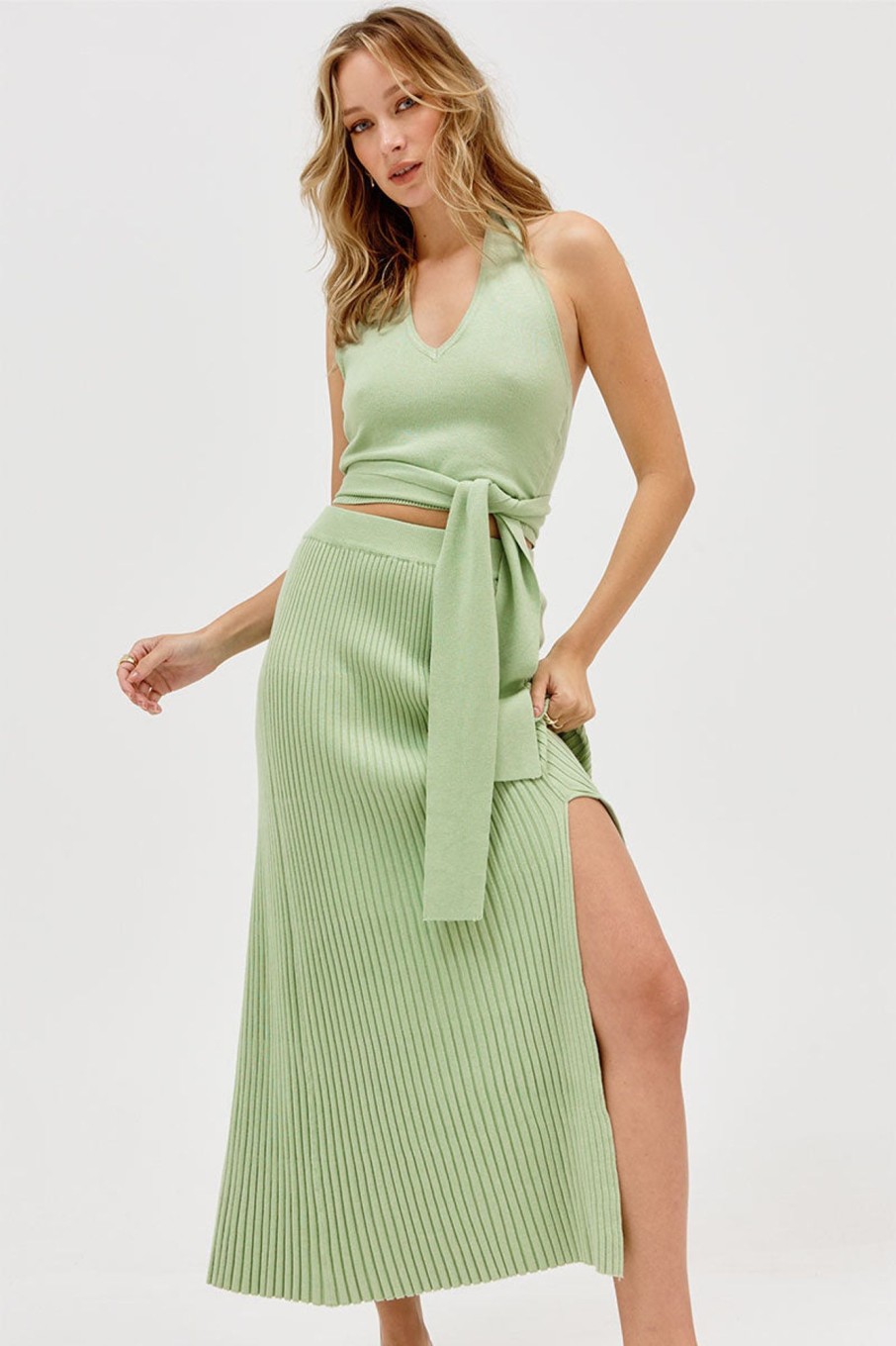 Skirts SOVERE | Bound Knit Skirt- Melon