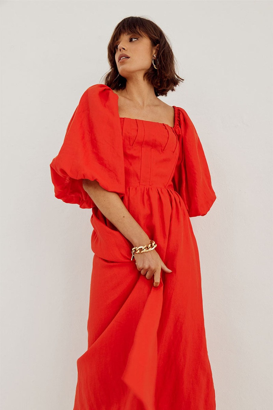 Dresses SOVERE | Relish Midi Dress - Solar Red