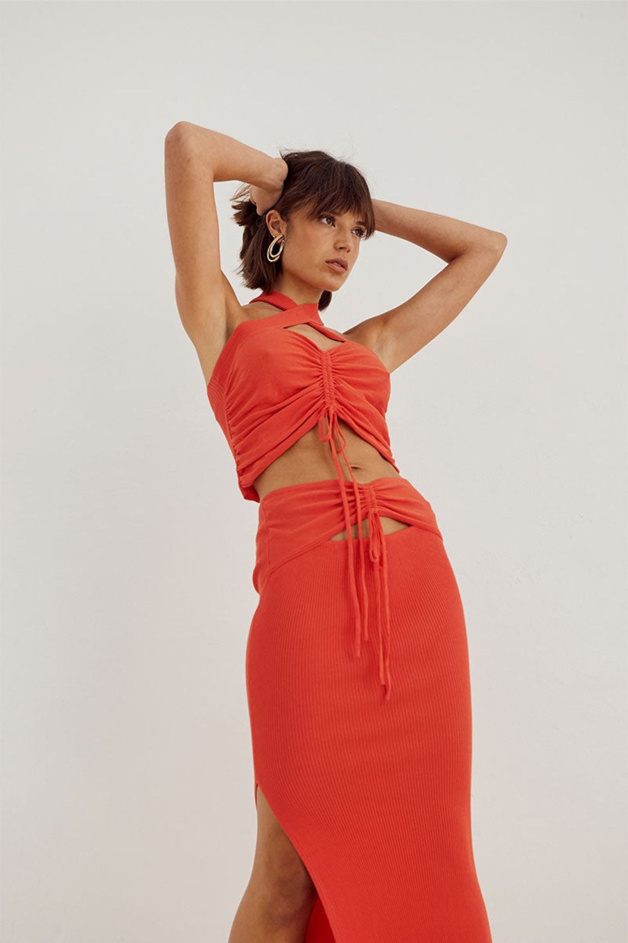 Knitwear SOVERE | Allure Skirt - Solar Red