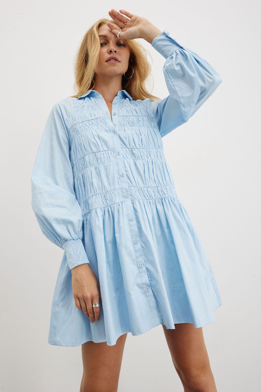 Dresses SOVERE | Zola Smock Dress - Soft Blue