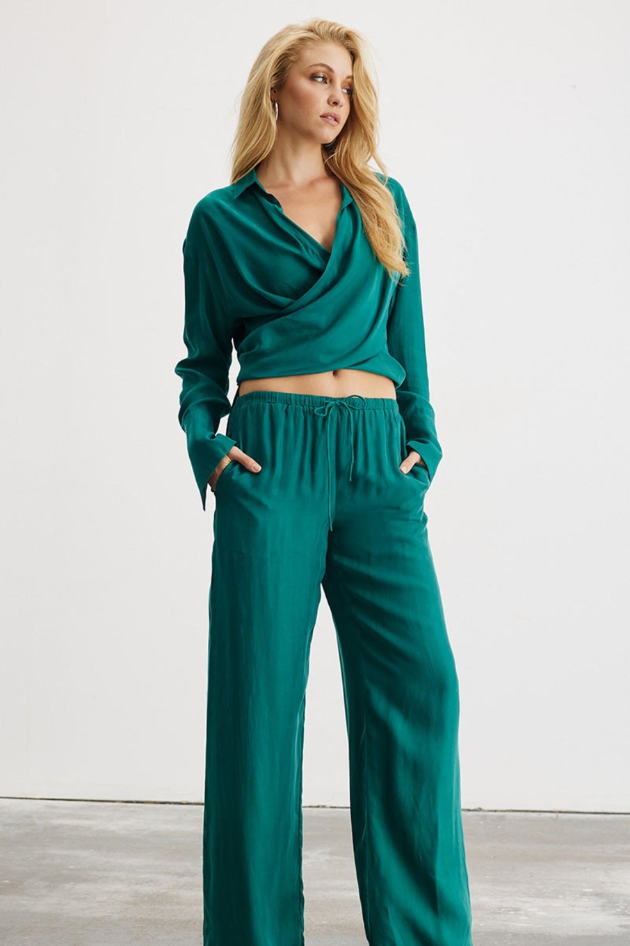 Women'S Clothing SOVERE | Arlo Cupro Pant - Verde