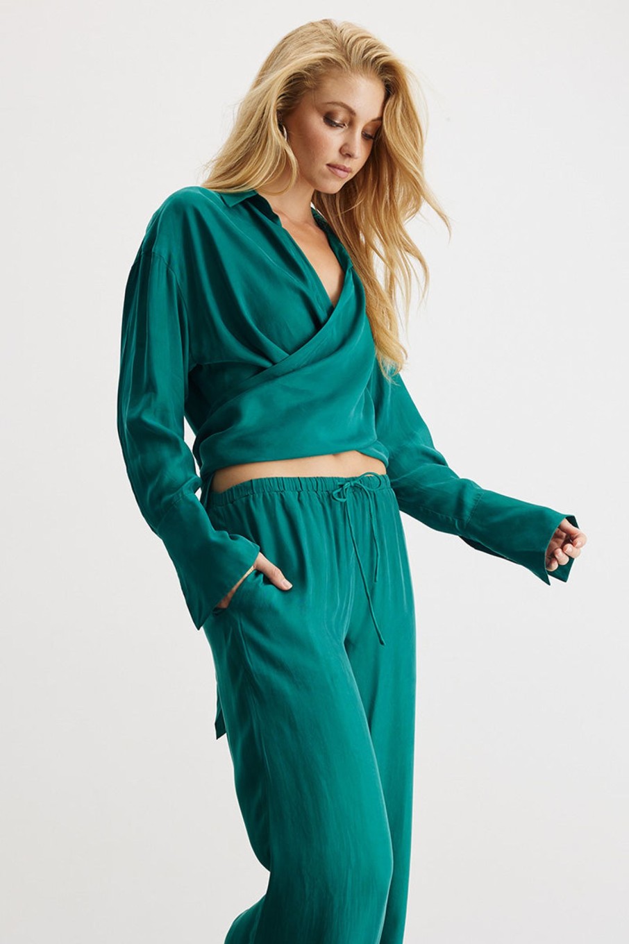 Women'S Clothing SOVERE | Arlo Cupro Pant - Verde