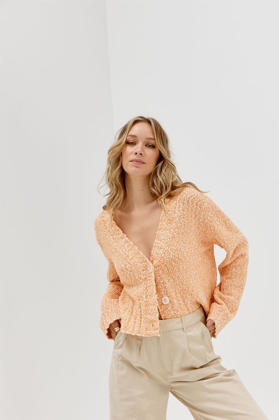 Women'S Clothing SOVERE | Inverse Crop Cardi - Mandarin