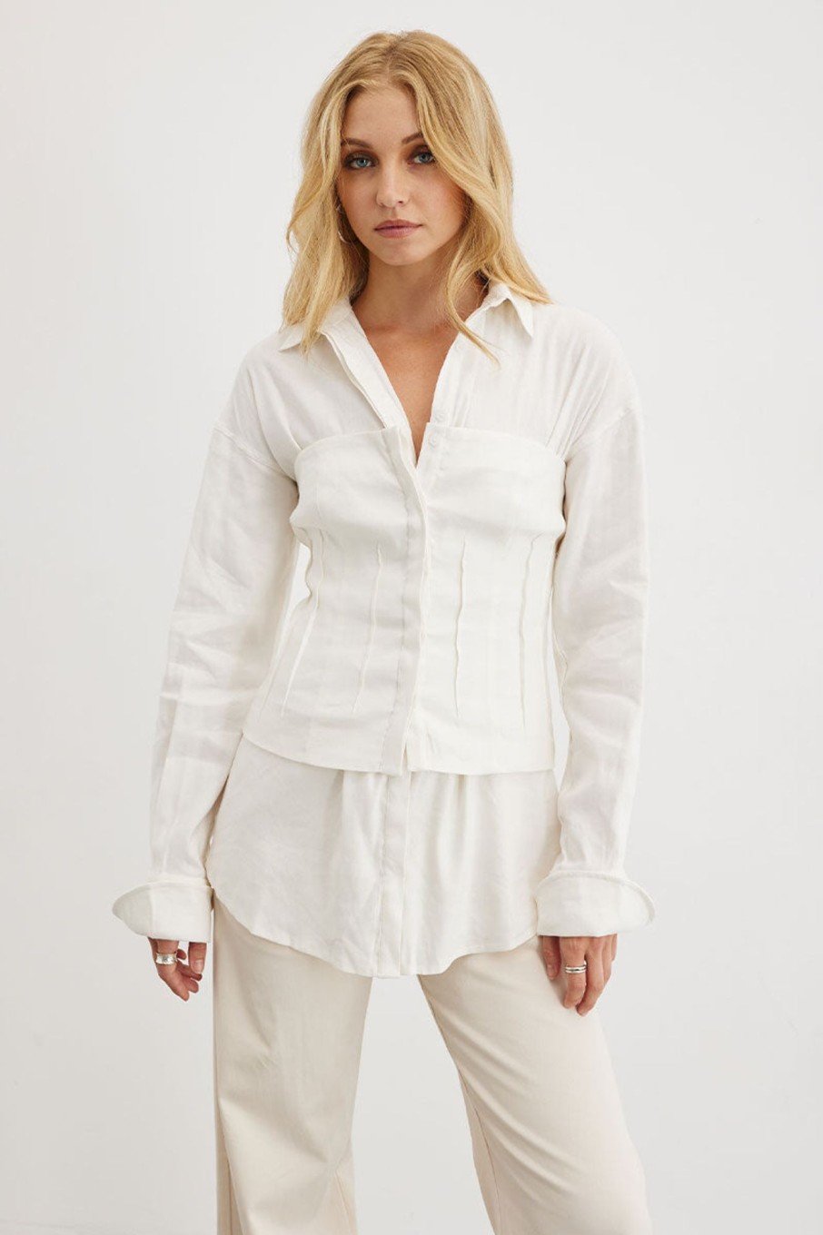 Women'S Clothing SOVERE | Alter Combo Bodice Shirt - Chalk