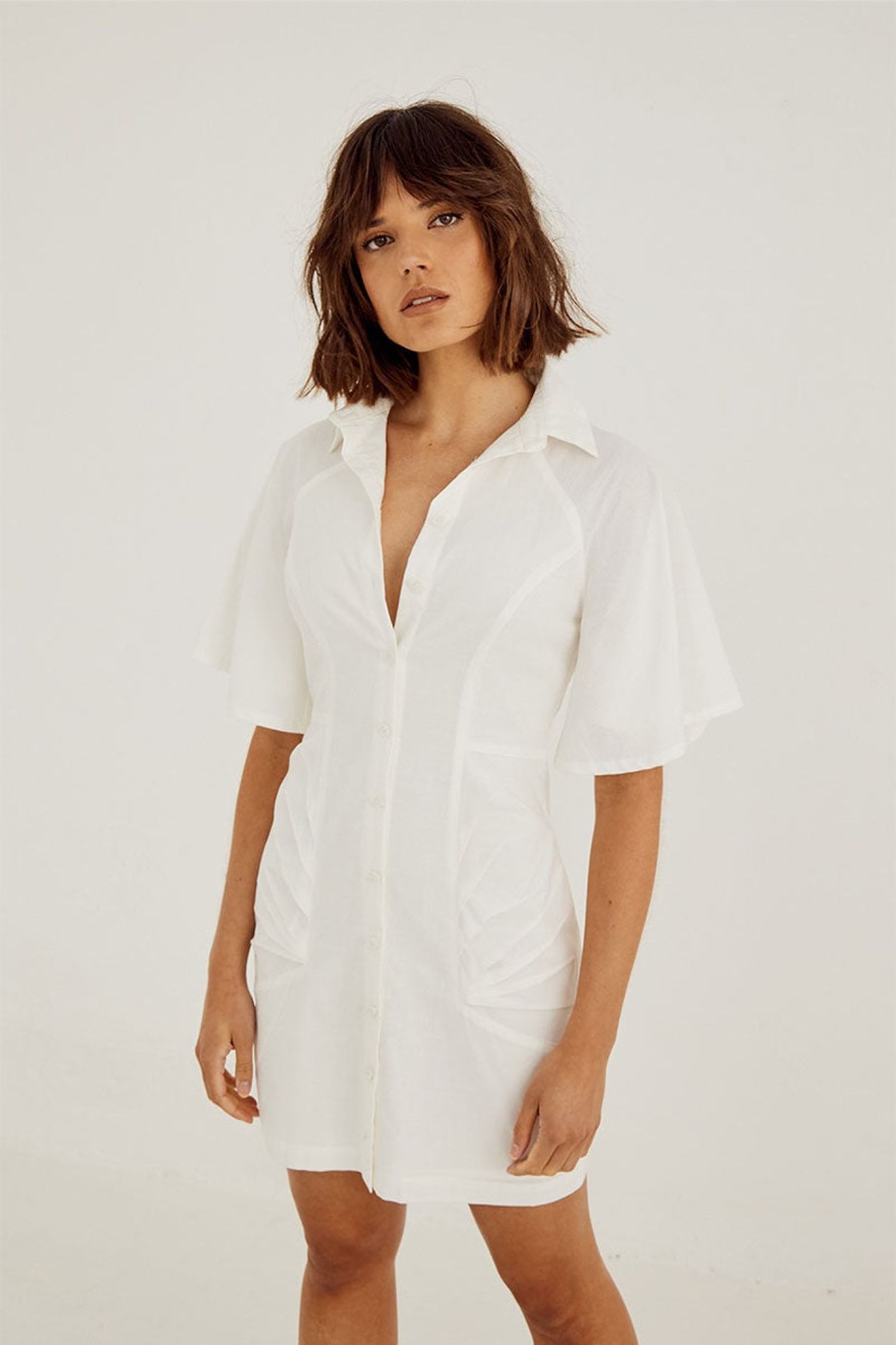 Dresses SOVERE | Outline Shirt Dress - White