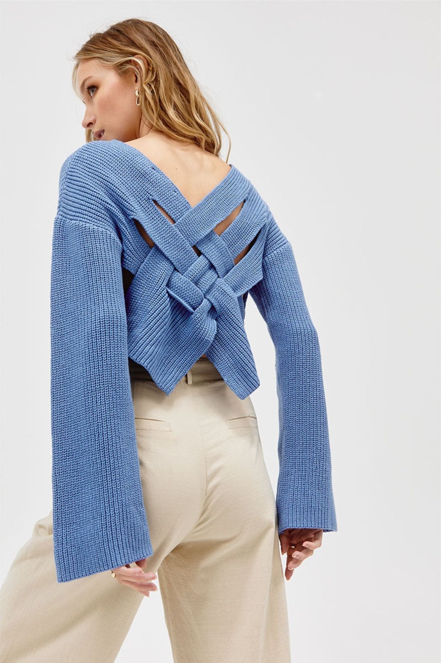 Women'S Clothing SOVERE | Interlock Crop Knit - Azure