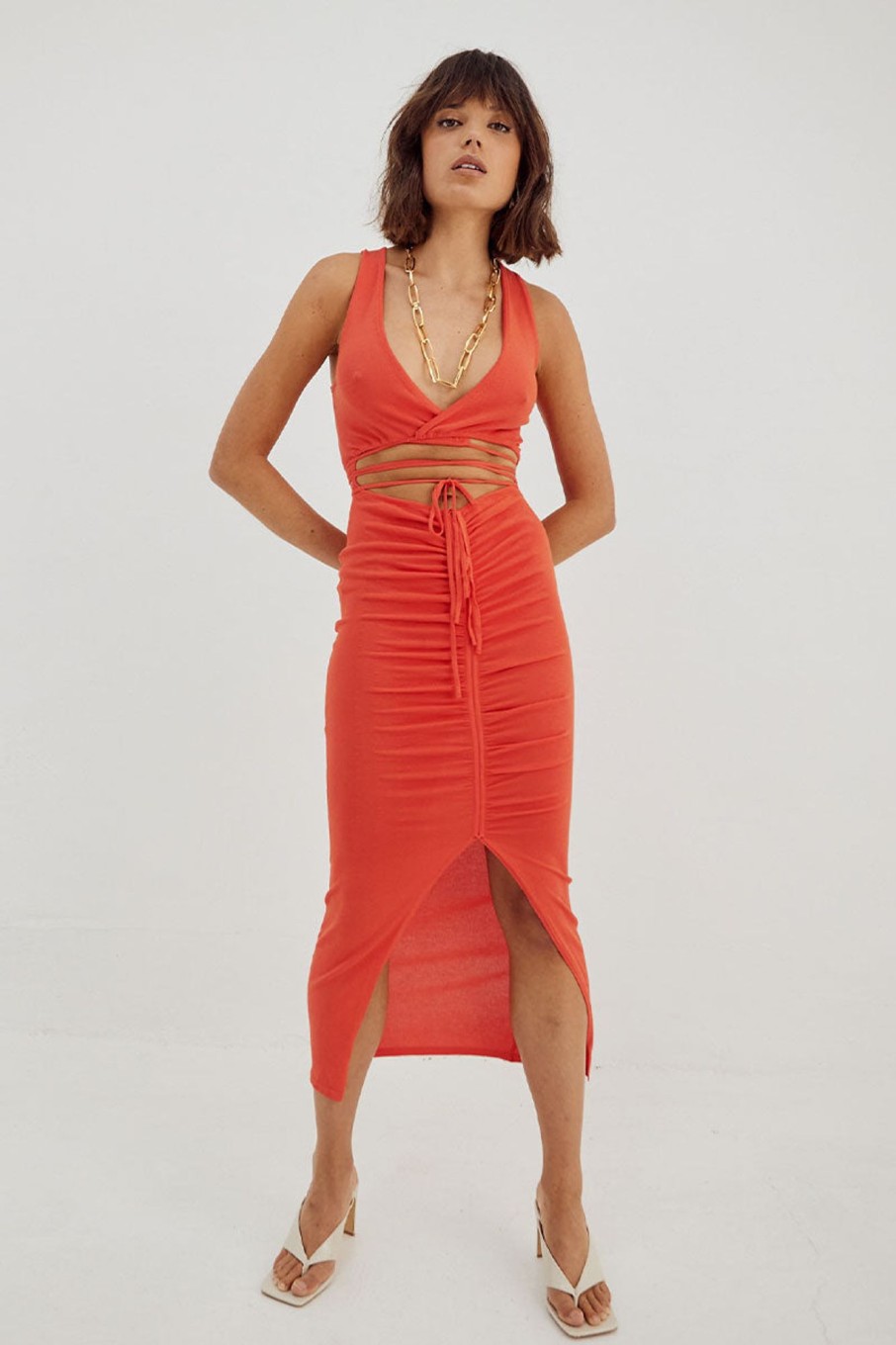 Knitwear SOVERE | Allure Knit Dress - Solar Red