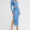 Knitwear SOVERE | Intwine Knit Skirt - Blue