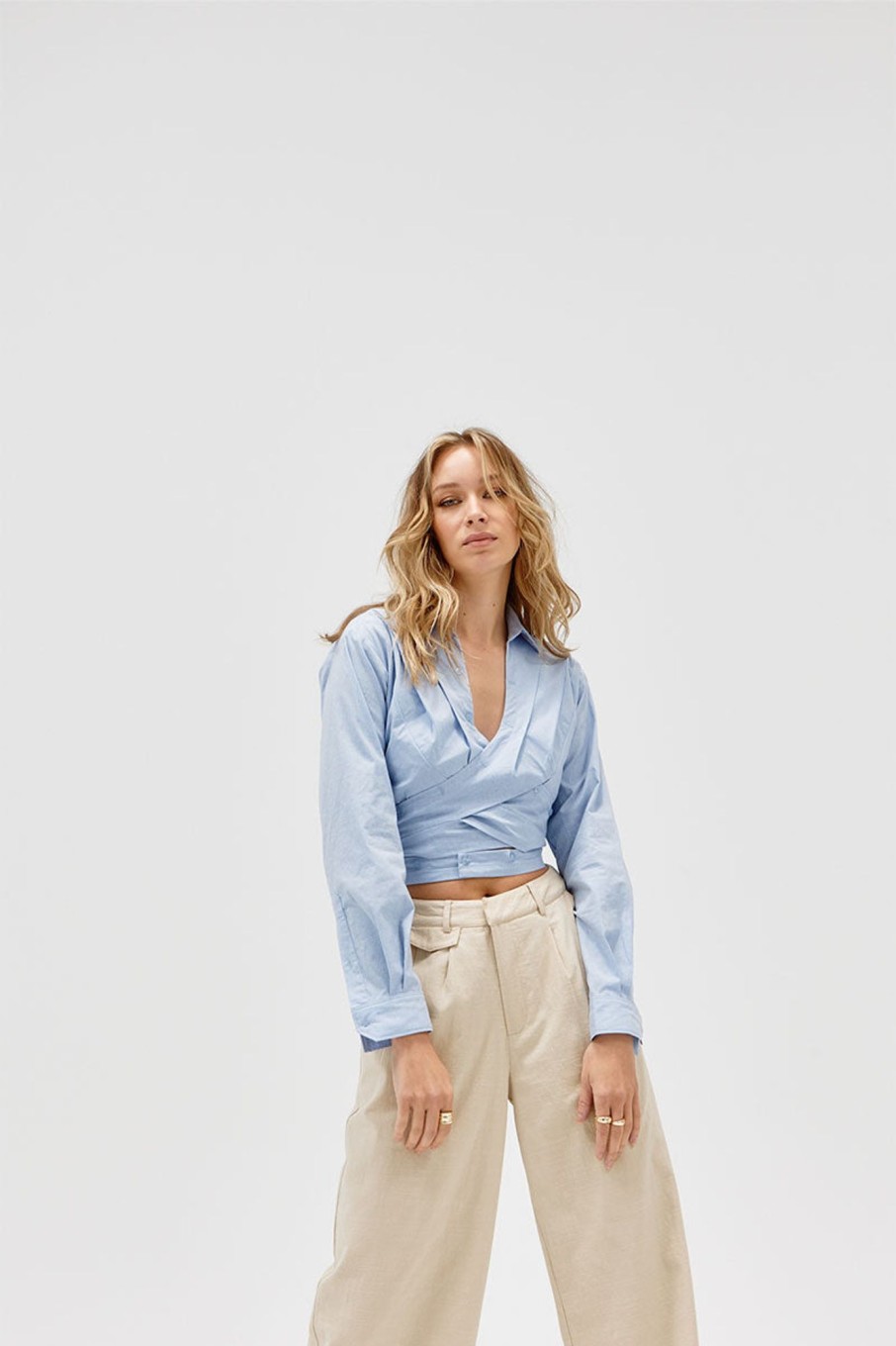 Women'S Clothing SOVERE | Dixie Wrap Shirt - Blue