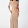 Women'S Clothing SOVERE | Gleam Skirt - Brushed Gold