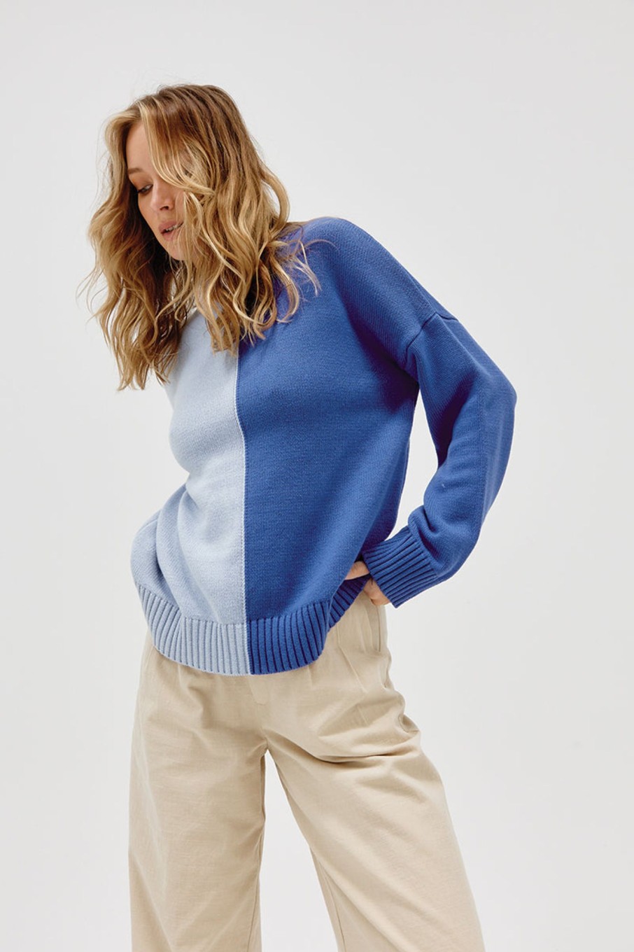 Women'S Clothing SOVERE | Bravo Splice Sweater - Azure Sky