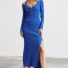 Dresses SOVERE | Mesmerise Combo Knit Dress - Royal Blue