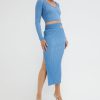 Skirts SOVERE | Intwine Knit Skirt - Blue