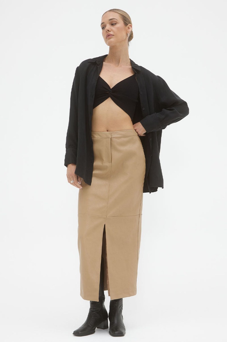 Skirts SOVERE | Ascend Pu Maxi Skirt - Praline