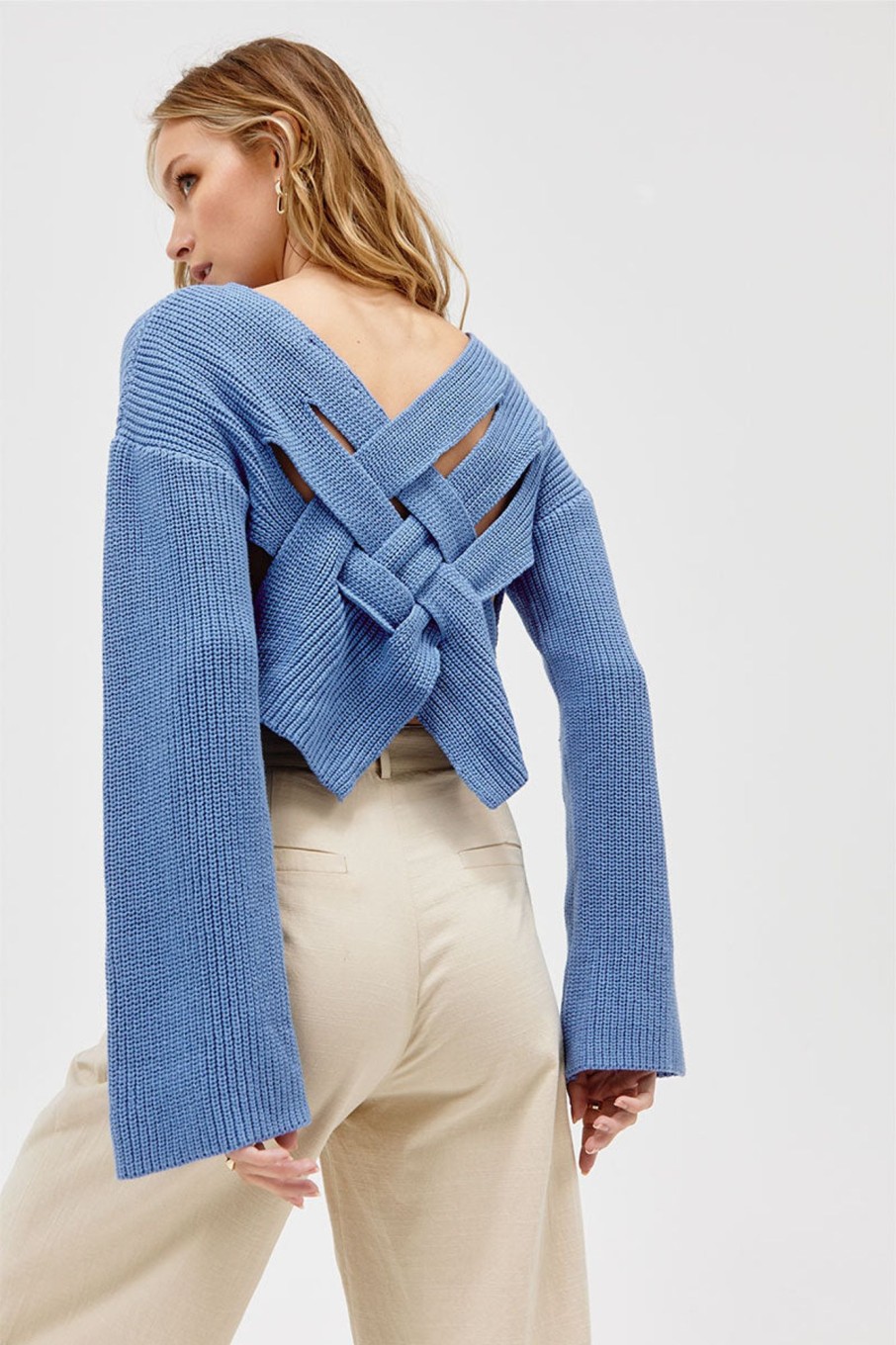 Knitwear SOVERE | Interlock Crop Knit - Azure