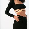 Knitwear SOVERE | Inertia Knit Crop - Black / Apricot