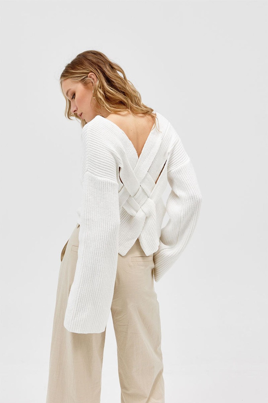 Women'S Clothing SOVERE | Interlock Crop Knit - Chalk