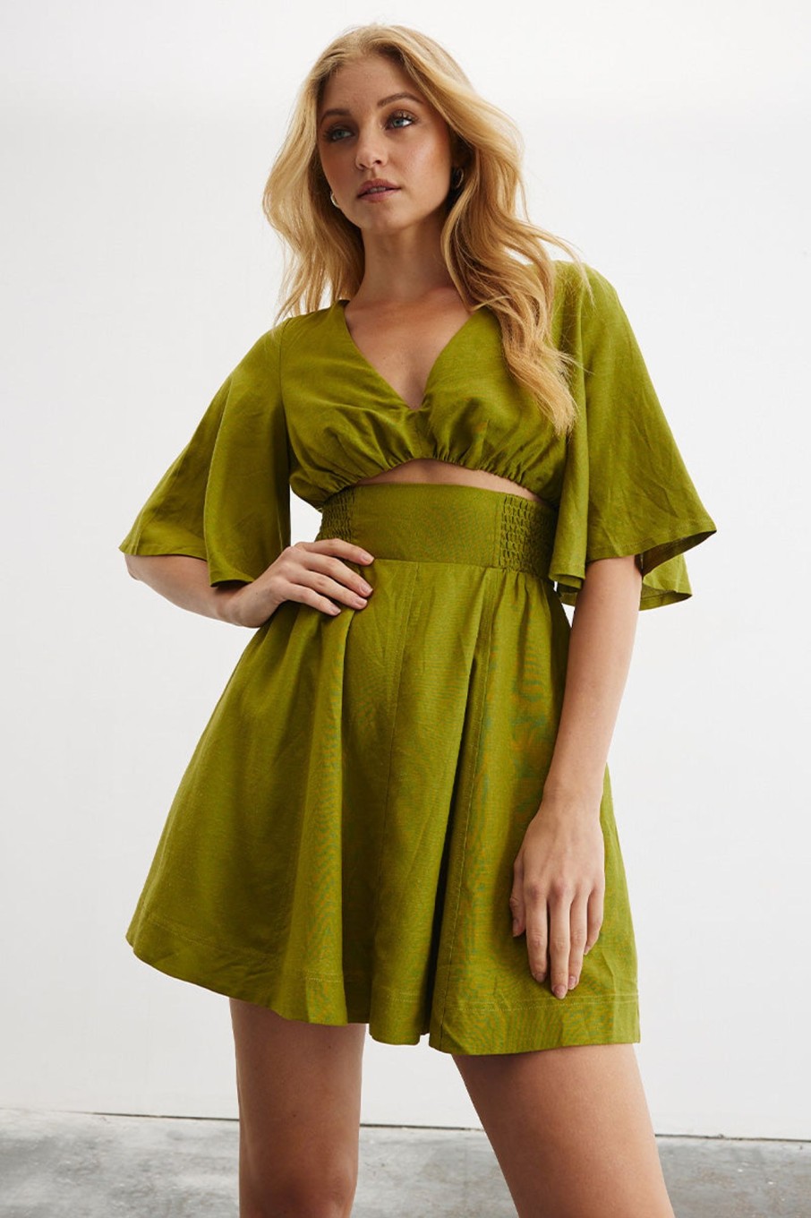 Dresses SOVERE | Epiphany Mini Dress - Olive Green