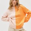 Women'S Clothing SOVERE | Bravo Splice Sweater - Mandarin Peach