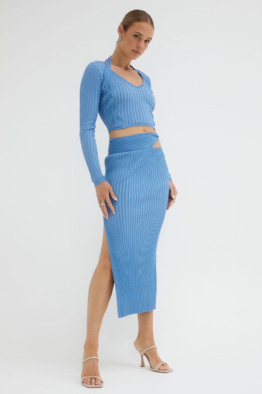 Knitwear SOVERE | Intwine Knit Top - Blue