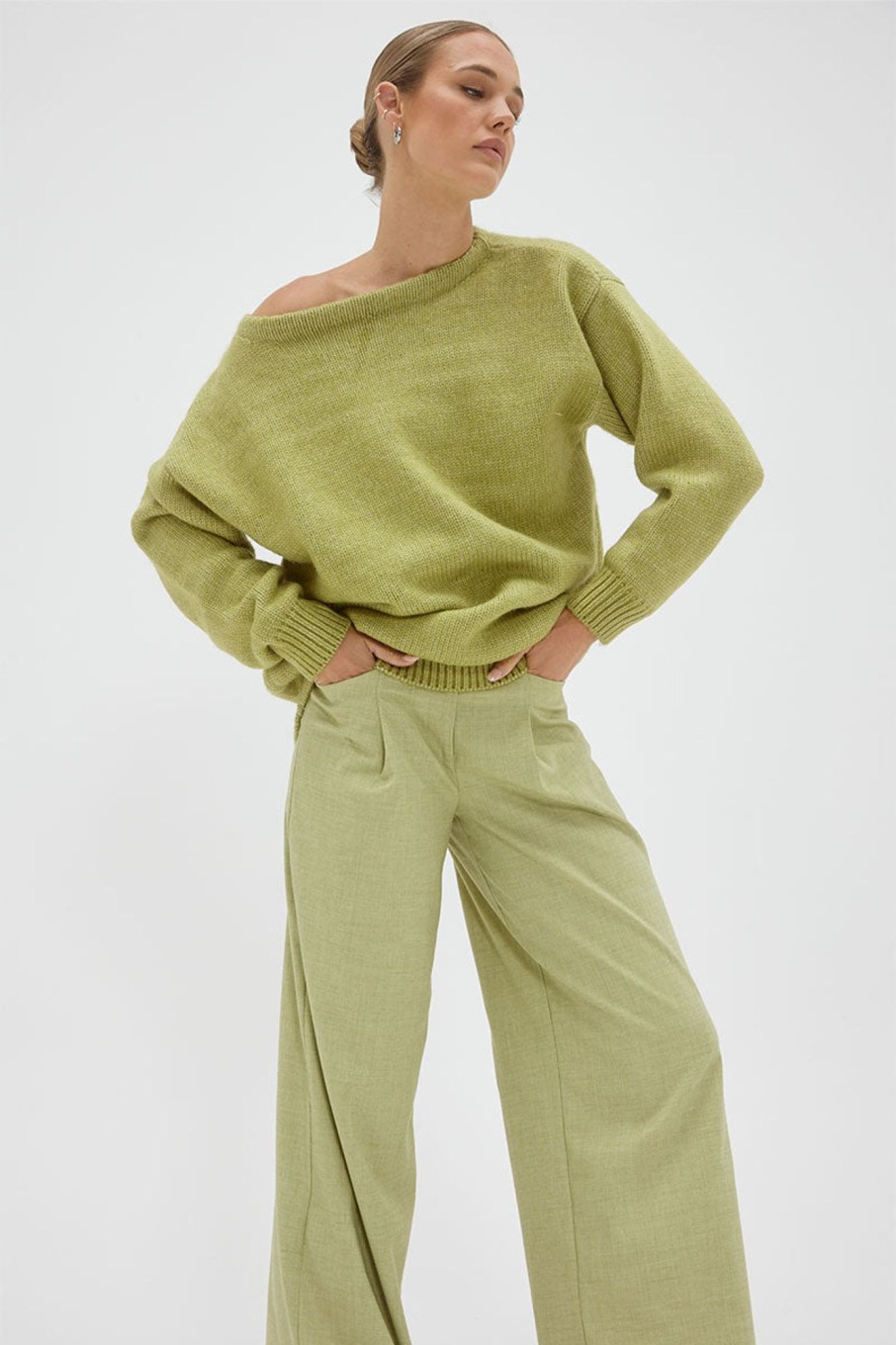 Knitwear SOVERE | Sare Slouch Sweater - Matcha