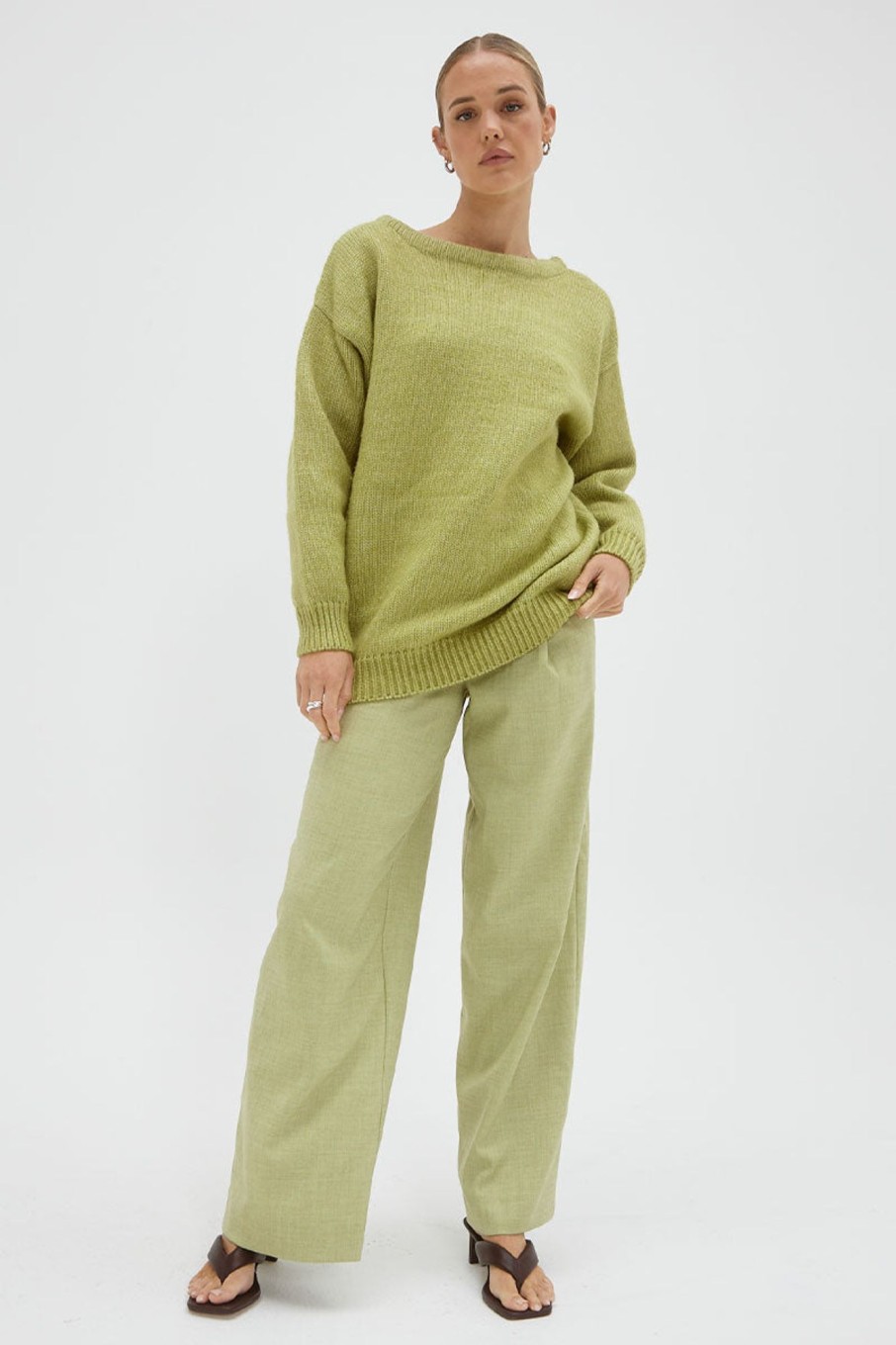 Knitwear SOVERE | Sare Slouch Sweater - Matcha