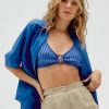 Knitwear SOVERE | Faraway Knit Crop - Lapis