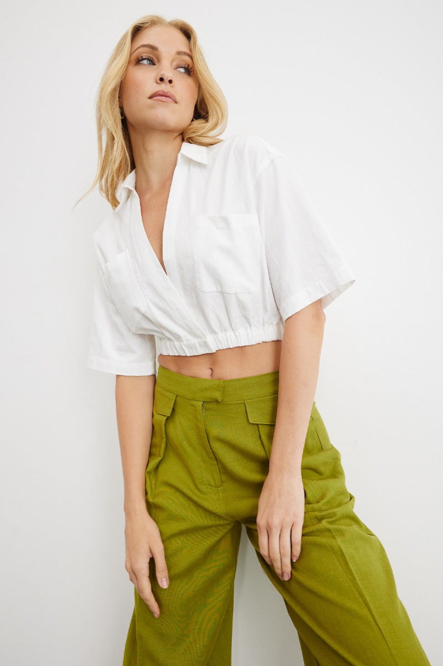 Women'S Clothing SOVERE | Shift Crop Shirt - Chalk