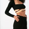 Women'S Clothing SOVERE | Inertia Knit Crop - Black / Apricot