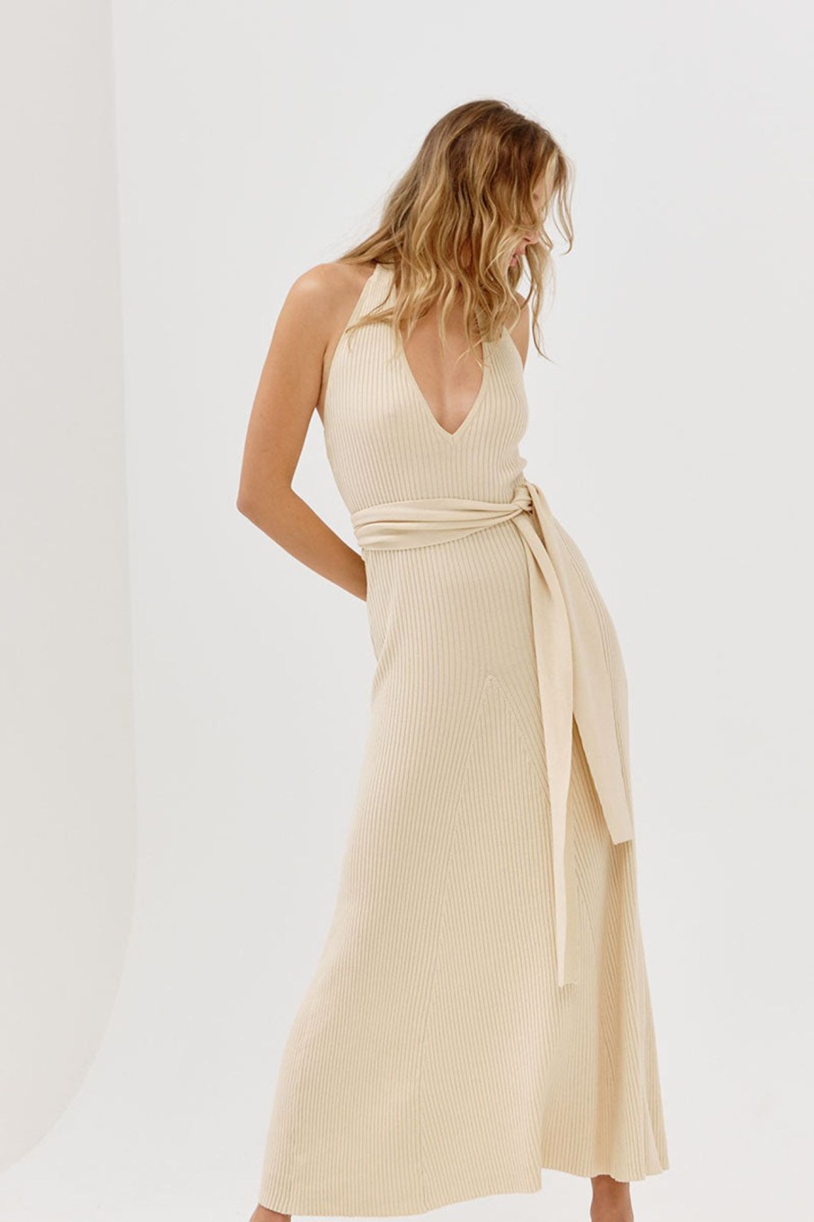 Dresses SOVERE | Bound Multi Wear Knit Dress - Tofu