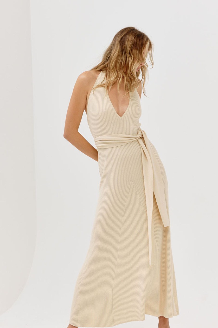 Knitwear SOVERE | Bound Multi Wear Knit Dress - Tofu