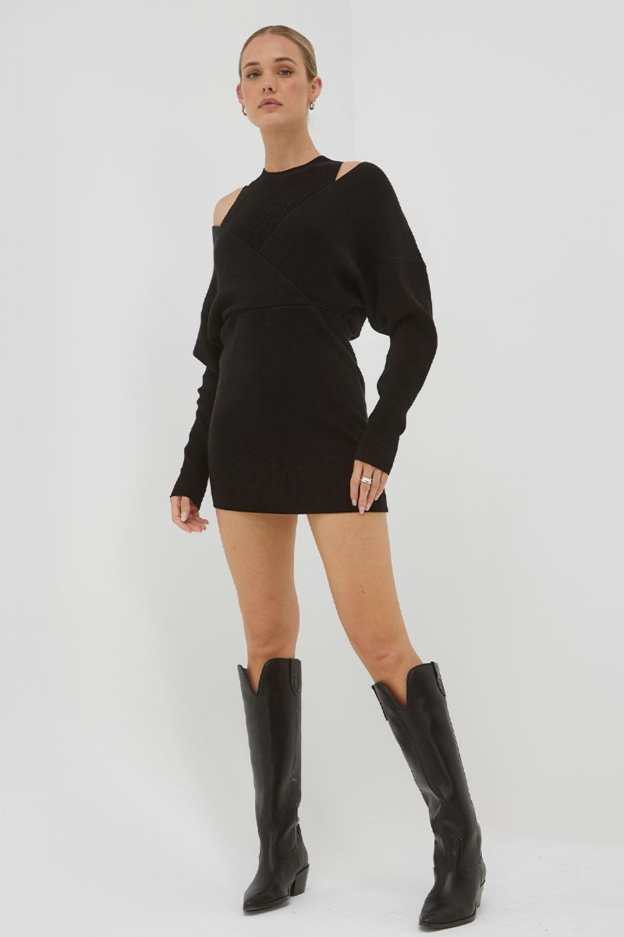 Dresses SOVERE | Legacy Knit Combo Dress - Black