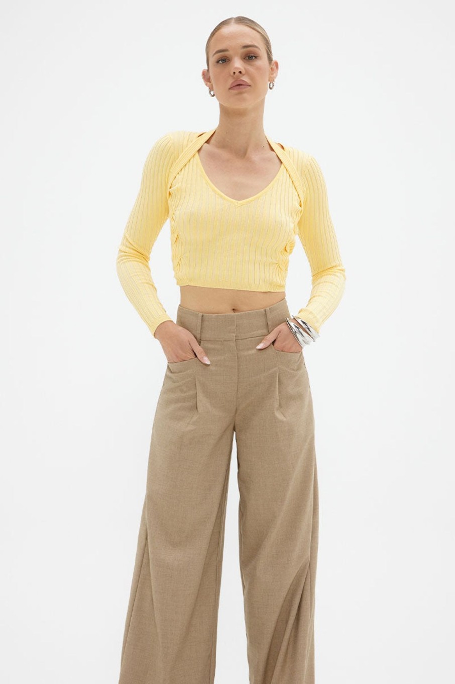 Knitwear SOVERE | Intwine Knit Top - Golden